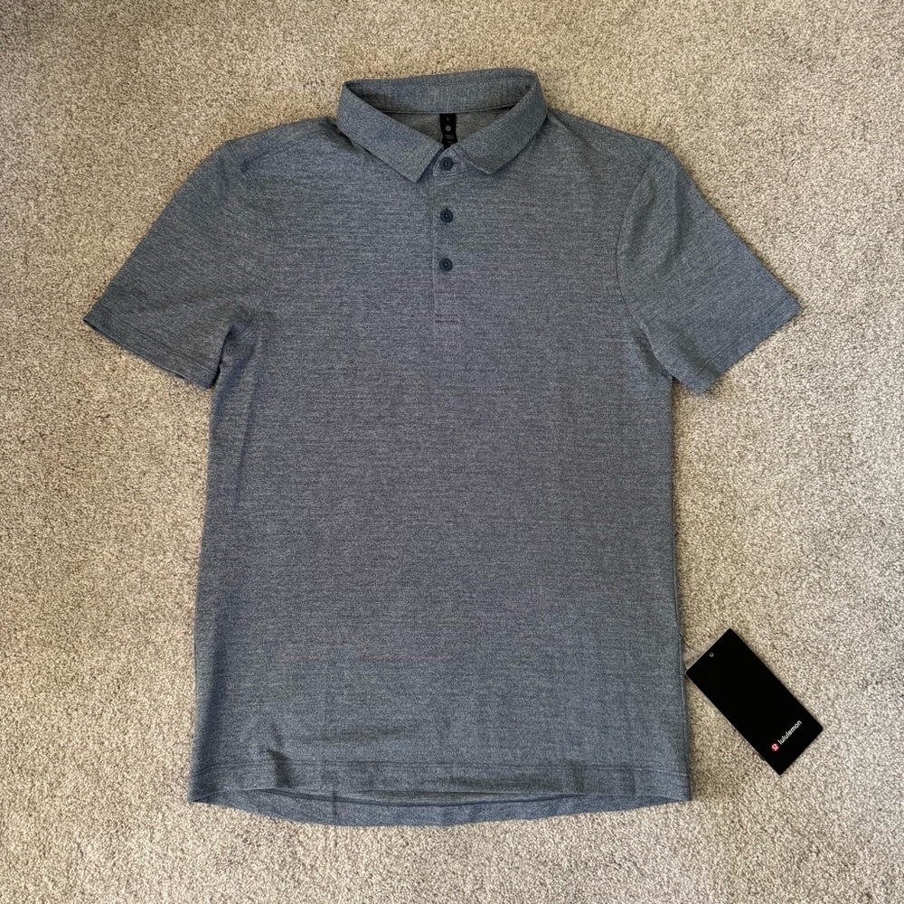 Lululemon Evolution Polo Shirt - Pique in Heathered Blue